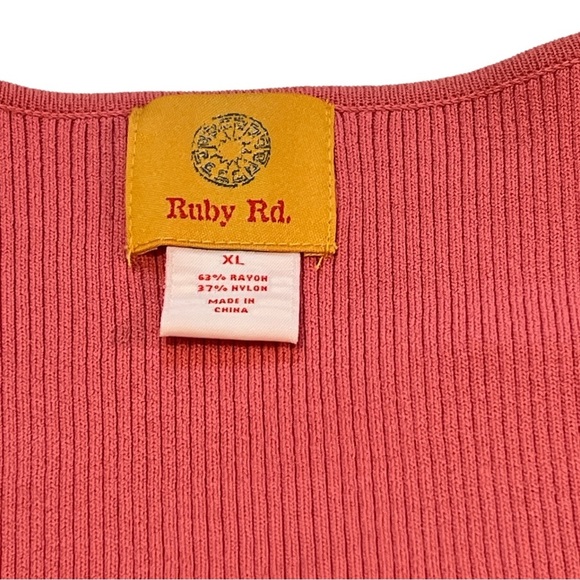 Ruby Rd Marrakech Beaded Sleeveless Top, Color Strwbry, Size XL - Picture 8 of 12